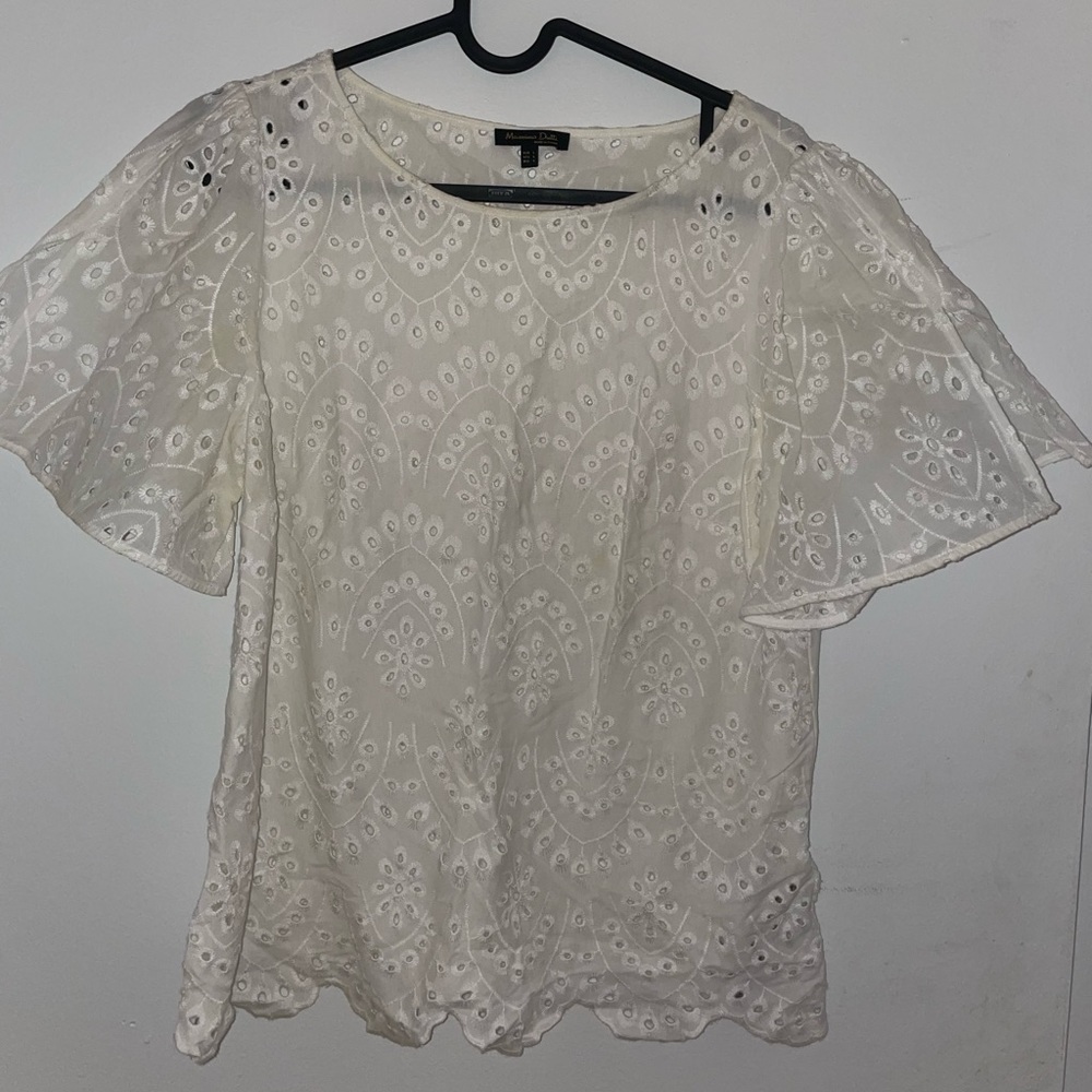 White short sleeve blouse (Size L)